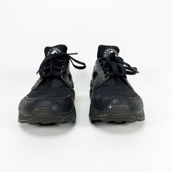 NIKE Men's Air Huarache Black/Black Sneakers - Picture 3 of 13